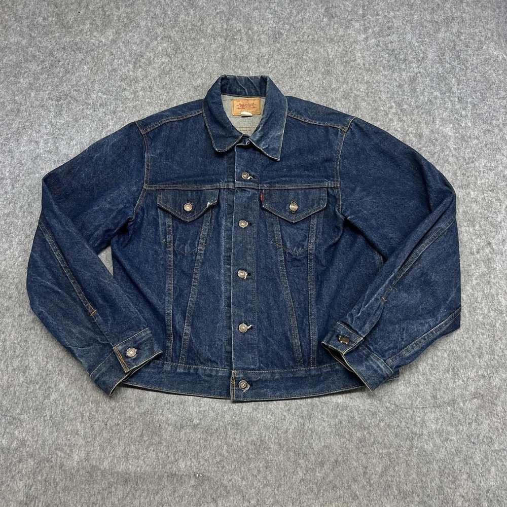 Vintage Levis Jacket Mens 46L Blue Denim Trucker Western Type 3 USA 71205 0217